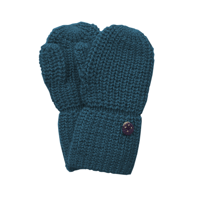 Esencia Alpaca Mittens - 100% Alpaca Fiber Teal | Little Mino