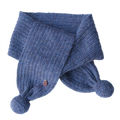 Esencia Alpaca Pompon Scarf - 100% Alpaca Fiber Blue | Little Mino
