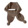 Esencia Alpaca Pompon Scarf - 100% Alpaca Fiber Cocoa | Little Mino