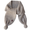 Esencia Alpaca Pompon Scarf - 100% Alpaca Fiber Pebble | Little Mino