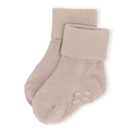 Lillelam Non-Slip Merino Wool Socks - Beige | Little Mino