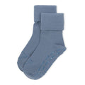 Lillelam Non-Slip Merino Wool Socks - Heather Blue | Little Mino