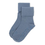 Lillelam Non-Slip Merino Wool Socks - Heather Blue | Little Mino