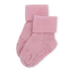 Lillelam Non-Slip Merino Wool Socks - Heather Pink | Little Mino