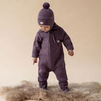 Lillelam Baby Bunting Suit Classic - 100% Merino Wool Baby Purple | Little Mino