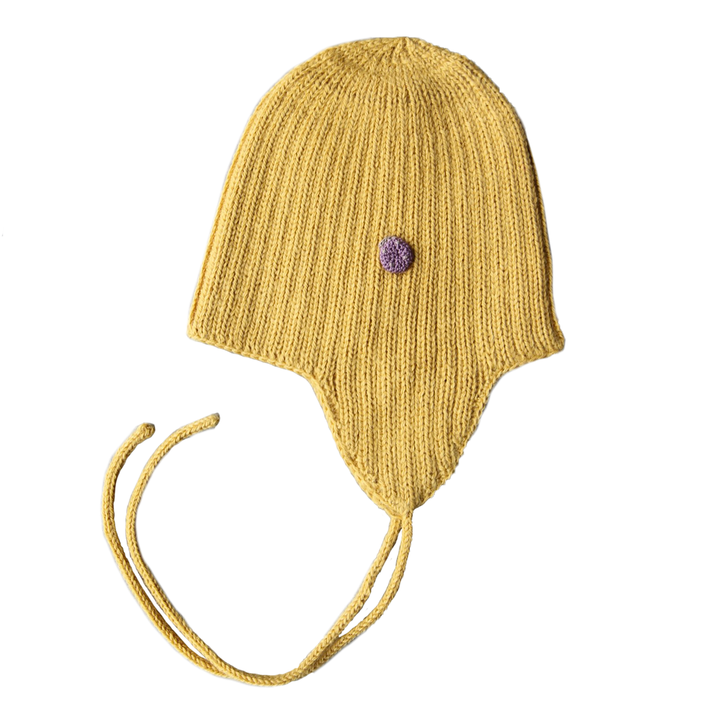Esencia Alpaca Amber String Hat - 100% Alpaca Fiber Yellow Amber | Little Mino