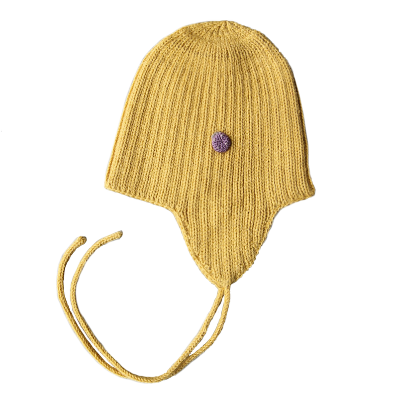 Esencia Alpaca Amber String Hat - 100% Alpaca Fiber Yellow Amber | Little Mino