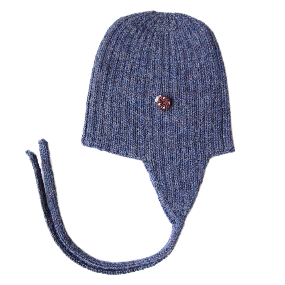 Esencia Alpaca Amber String Hat - 100% Alpaca Fiber Blue | Little Mino
