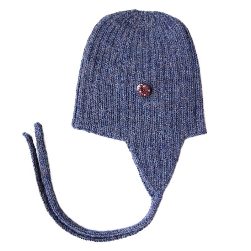 Esencia Alpaca Amber String Hat - 100% Alpaca Fiber Blue | Little Mino