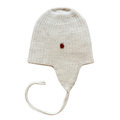 Esencia Alpaca Amber String Hat - 100% Alpaca Fiber Ivory White | Little Mino