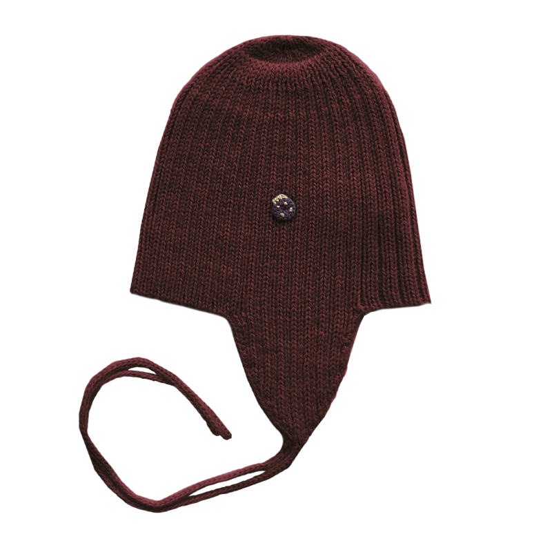 Esencia Alpaca Amber String Hat - 100% Alpaca Fiber Plum | Little Mino