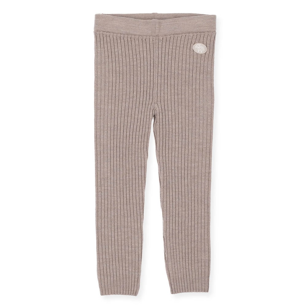 Lillelam 100% Merino Classic Rib Trousers - Beige Taupe | Little Mino