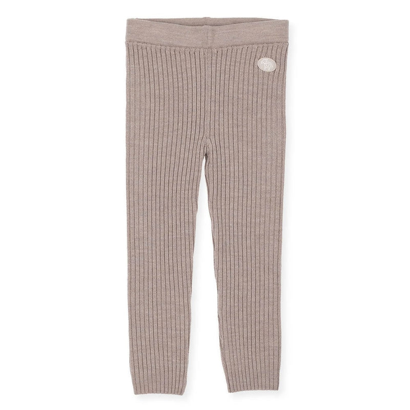Lillelam 100% Merino Classic Rib Trousers - Beige Taupe | Little Mino