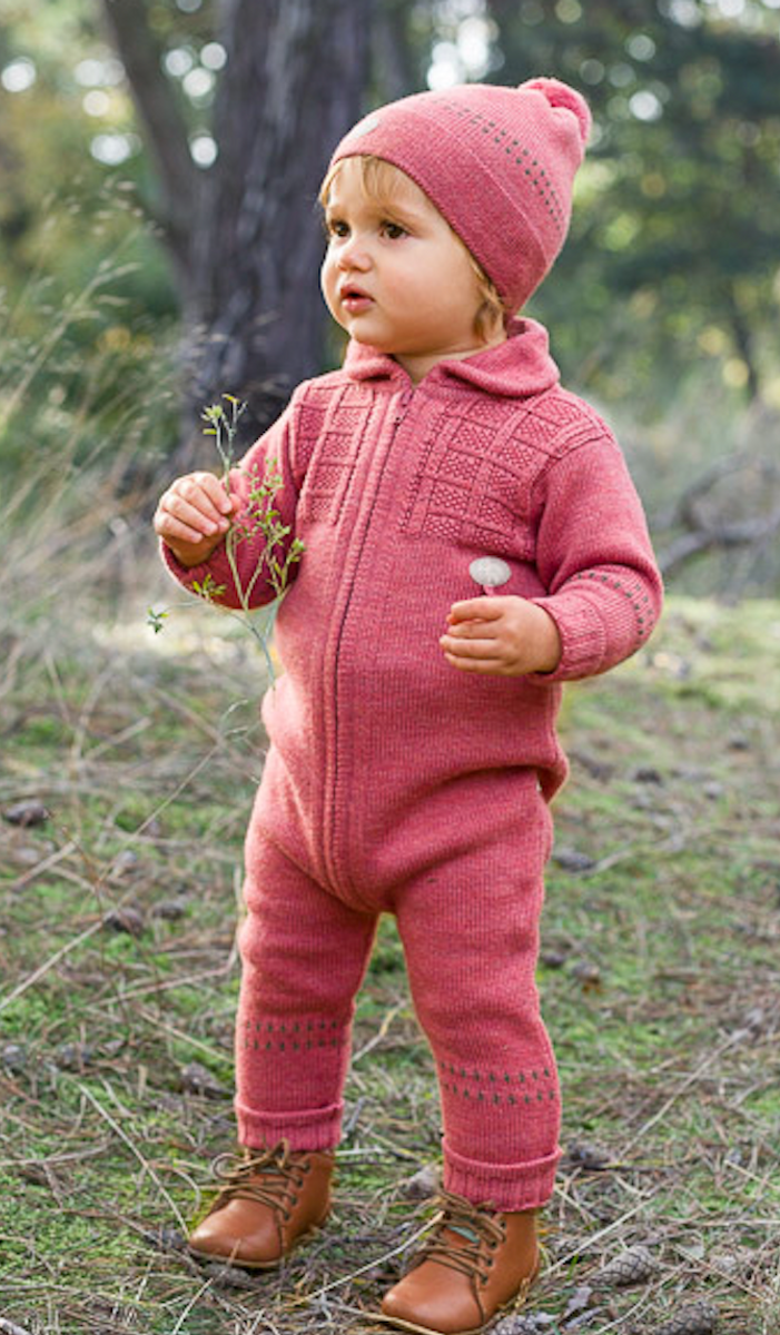 Lillelam Baby Bunting Suit Classic - 100% Merino Wool Baby Cerise | Little Mino