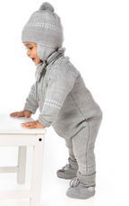 Lillelam Baby Bunting Suit Classic - 100% Merino Wool Baby Gray | Little Mino